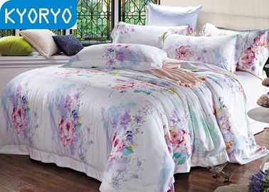 Hotel Flower Cotton 4PCS Twin Bedding Sets Lembut Nyaman Dengan Disesuaikan