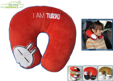 kartun merah Tuzki U Jenis Super Soft kursi mobil kepala bantal sisanya dengan Bordir Logo