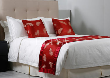 Mewah 100% Cotton Jacquard White Hotel Bed Linens Untuk 5 Star Hotel Bedding Set