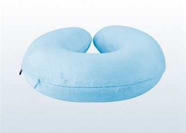 Leher Istirahat Travel Pillow Relaksasi Cushion Nap Dengan Mewah Biru Plush Velour Sampul
