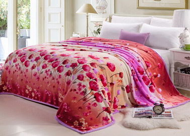 Chinalish Flower dicetak tebal selimut bulu tidur set penutup dengan pak kantong plastik
