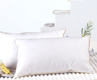 Eco-friendly emas Piping Cotton Hotel Bawah Feather Pillow, Bantal Dicuci Grosir