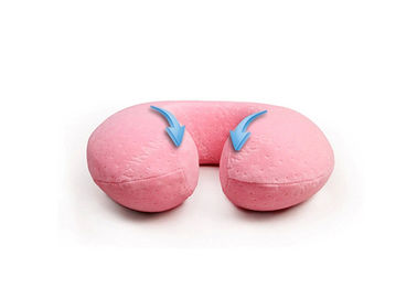 Merah muda Mewah Velvet Ukuran Travel Kecil Memory Foam Pillow untuk Anak