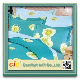 Polyester / Cotton Hotel Cotton Bed Sheet / Bedding Lembar Set Home Textile Microfiber Percetakan