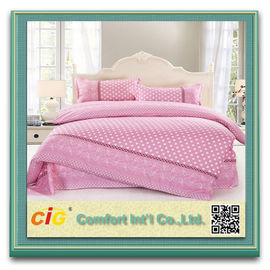 Dicetak Peach Skin Sprei Kain peached Bedding Lembar Polyester Fabric Merah / Biru / Pink