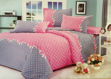 Merah dan abu-abu Cotton Bedding Sets dengan Personalized sarung bantal