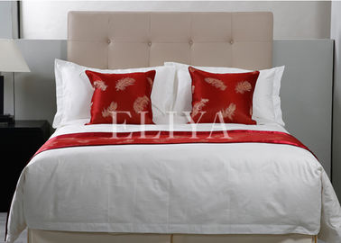 Mewah 100% Cotton Jacquard White Hotel Bed Linens Untuk 5 Star Hotel Bedding Set