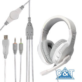 Over-Ear Headphone Stereo atau Earphone Built-in Mic LED Light Untuk Permainan